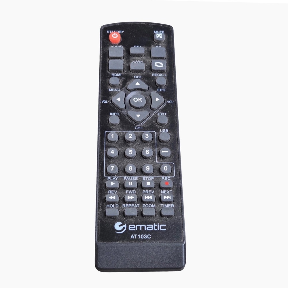 Ematic AT103C Remote Control Digital Converter Box Black Tested